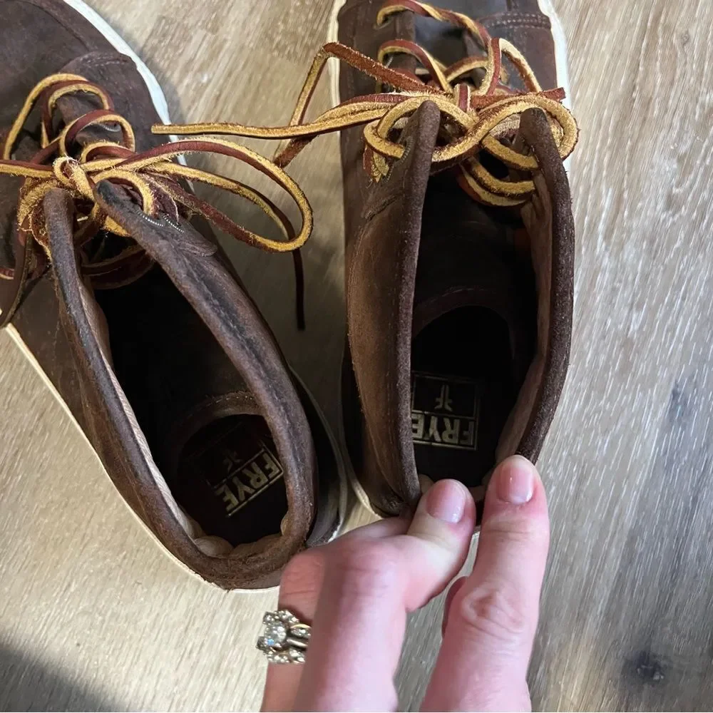 FRYE Mid-Top Brown Suede Sneaker Shoes